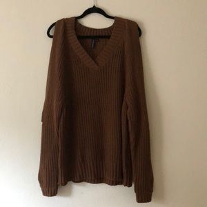 Brown open sleeve sweater
